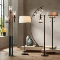 Franklin Iron Works Arcos Industrial Arc Floor Lamp 71" Tall Bronze Brown Metal Dimmable LED Decor For Living Room Reading Bedroom Office House Home -Home Decor Sales GUEST b2ce523a cd3e 42cd bc40 02728be26e03