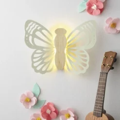 Butterfly Wood Lit Kids' Wall Decor Cream - Pillowfort™ -Home Decor Sales GUEST b3cbb6e1 bc0c 4879 995b 9742aeb143db