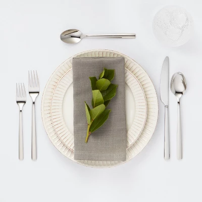 20pc Valona 18/10 Stainless Steel Flatware Set - Threshold Signature™ 1 20pc Valona 18/10 Stainless Steel Flatware Set - Threshold Signature™