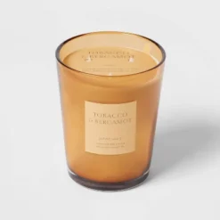 Colored Vase Glass With Dustcover Tobacco And Bergamot Candle Yellow - Threshold™ 11 Colored Vase Glass With Dustcover Tobacco And Bergamot Candle Yellow - Threshold™ -Home Decor Sales GUEST b93280db 41cc 4916 9fbe 5bb9cb7d18d7