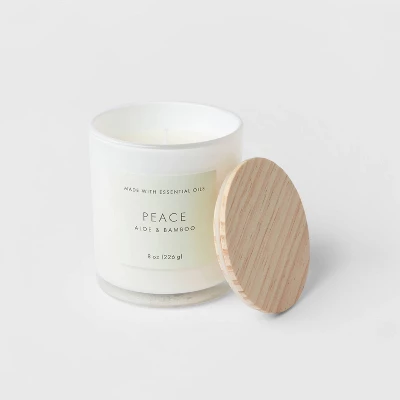 Wood Lidded Glass Wellness Peace Candle - Threshold™ 2 Wood Lidded Glass Wellness Peace Candle - Threshold™ - Image 2