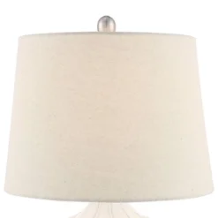 360 Lighting Ellen 21" High Sculptured Small Mid Century Modern Coastal Accent Table Lamp White Ceramic Single Living Room Bedroom Bedside Nightstand -Home Decor Sales GUEST cb12c2d0 0e18 4b78 806a 3099ae6635b1