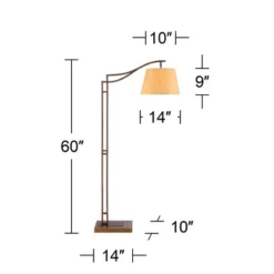 Franklin Iron Works Tahoe Rustic Industrial Downbridge Arc Floor Lamp 60" Tall Bronze Metal Faux Leather Empire Shade For Living Room Reading Bedroom -Home Decor Sales GUEST cdcb0041 14d4 4985 b75a b2028eeb3b00