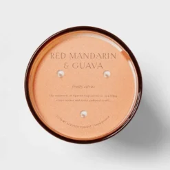 Colored Vase Glass With Dustcover Mandarin & Guava Candle Orange - Threshold™ -Home Decor Sales GUEST d3b0111f a038 45b0 94b7 4c6c85a435e3