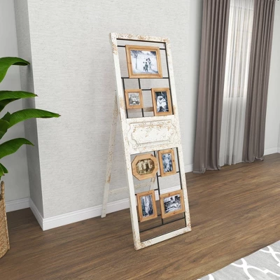 Wood 6 Slot Wall Photo Frame With Floor Stand Brown - Olivia & May 12 Wood 6 Slot Wall Photo Frame With Floor Stand Brown - Olivia & May - Image 12