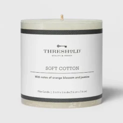Pillar Candle Soft Cotton White - Threshold™ -Home Decor Sales GUEST d55a5595 2986 4235 8fc7 cb696b617fa6