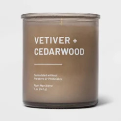 Glass Jar Vetiver And Cedarwood Candle Brown - Threshold™ -Home Decor Sales GUEST dfa4fefe 0ef4 4373 802b 4787eff784da