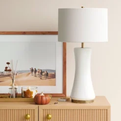 Large Opal Glass Lamp Base Off-White - Thresholdâ˘