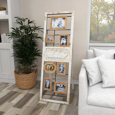 Wood 6 Slot Wall Photo Frame With Floor Stand Brown - Olivia & May 10 Wood 6 Slot Wall Photo Frame With Floor Stand Brown - Olivia & May - Image 10