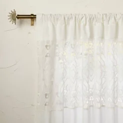 1pc Sheer Banded Geo Macrame Window Curtain Panel White - Opalhouse™ Designed With Jungalow™ -Home Decor Sales GUEST e45ca8b5 c8fb 4bcd 9418 e1344d66992c