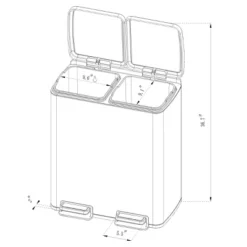 60L Stainless Steel Step Trash And Recycle Can - Brightroom™ -Home Decor Sales GUEST e7721439 02d4 4cbb 994a 7467bdac2ef2