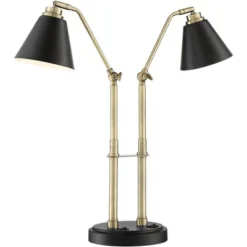 Possini Euro Design Sentry Modern Mid Century Desk Lamp 23" High Black Brass With USB Charging Port LED Adjustable Cone Shade For Bedroom Living Room 13 Possini Euro Design Sentry Modern Mid Century Desk Lamp 23" High Black Brass With USB Charging Port LED Adjustable Cone Shade For Bedroom Living Room -Home Decor Sales GUEST e91d5c36 9c3b 4fda 8e73 e5a8e478b0f2