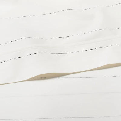 Cotton Percale Thin Stripe Sheet Set Sour Cream/Railroad Gray - Hearth & Hand™ With Magnolia -Home Decor Sales GUEST f1cbc3fb 3682 4dac a303 3e47a2d874c5