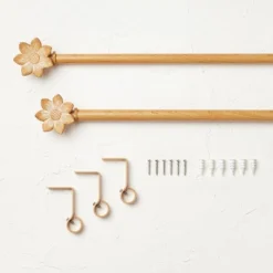 Flower Faux Wood Curtain Rod Natural Wood - Opalhouse™ Designed With Jungalow™ -Home Decor Sales GUEST f708ce89 3ca5 424d 80e2 a01cb7dd58aa