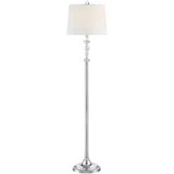 360 Lighting Montrose Modern Floor Lamps 61" Tall Set Of 2 Polished Steel Crystal Glass White Fabric Drum Shade For Living Room Bedroom Office House -Home Decor Sales GUEST f9c3eb11 eaf0 467e 8016 22b7d808d8df