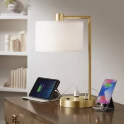 360 Lighting Colby Antique Gold Desk Lamps With Outlet And USB Port Set Of 2 -Home Decor Sales GUEST fb9fc1fe 388f 44d7 825c 6da7e7393c29