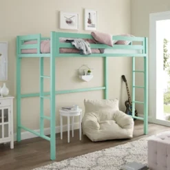 Twin Premium Deluxe Metal Loft Bed - Saracina Home -Home Decor Sales GUEST ff495ed3 7bdc 446b 917b 99c9c08c6800